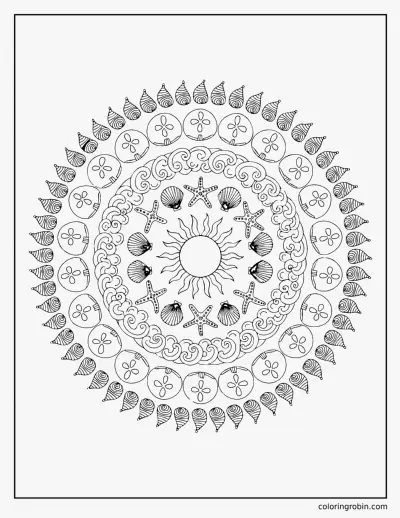 Beach Mandala coloring page