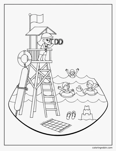 Lifeguard Tower coloring page