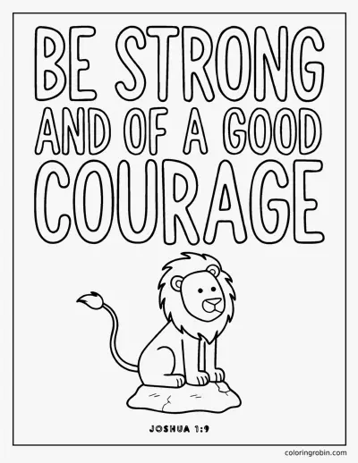 Be Strong and of a Good Courage coloring page