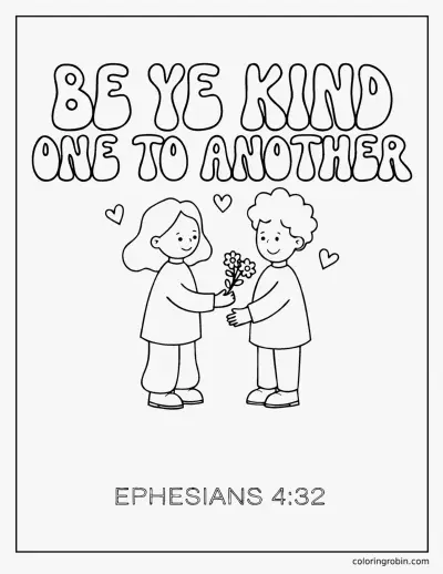 Be Ye Kind One to Another coloring page