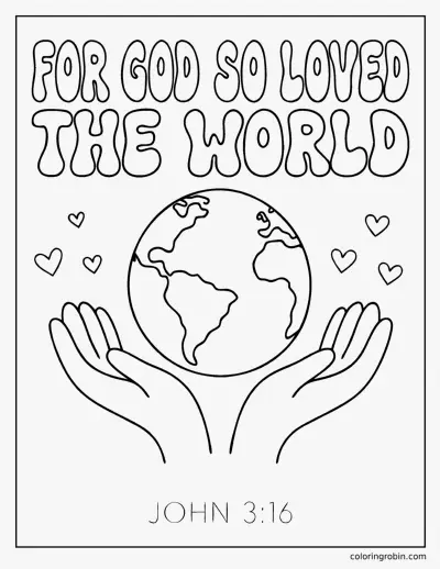 For God So Loved the World coloring page