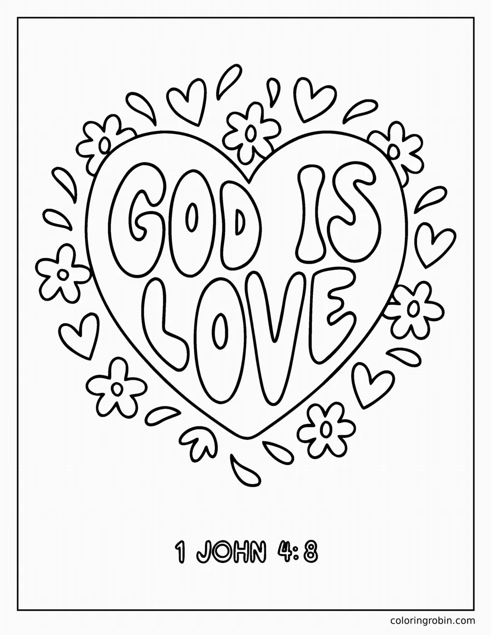 God Is Love coloring page