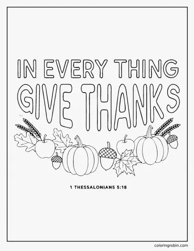 In Every Thing Give Thanks coloring page