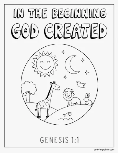In the Beginning God Created coloring page