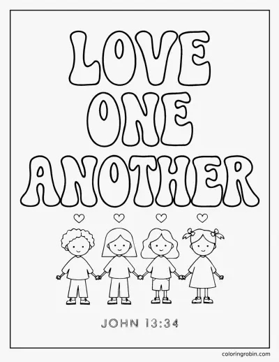 Love One Another coloring page