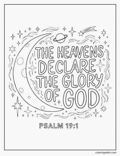 The Heavens Declare the Glory of God coloring page