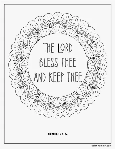 The Lord Bless Thee Mandala coloring page