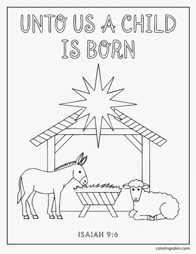 Unto Us a Child Is Born coloring page