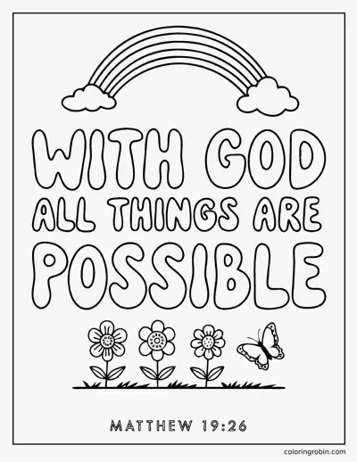 With God All Things Are Possible coloring page