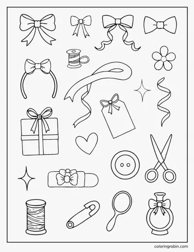 Bow Doodle Page coloring page