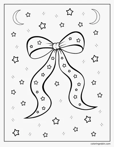 Bow with Stars coloring page