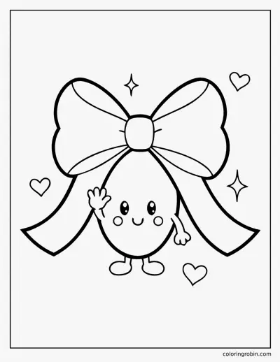 Cute Bow Character coloring page