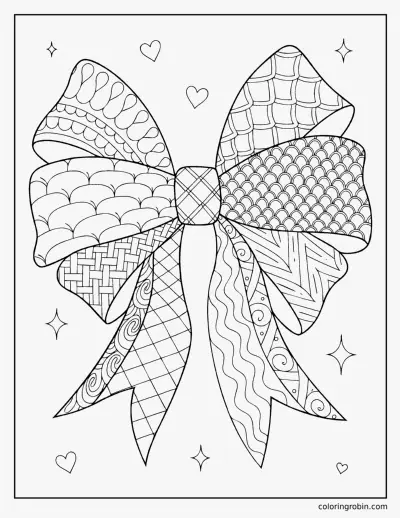 Patterned Bow coloring page