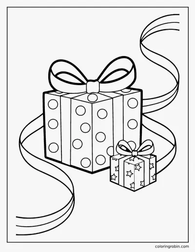 Present with a Bow coloring page