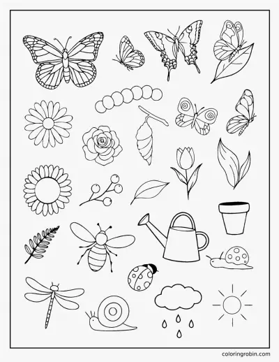 Butterfly Doodle Page coloring page