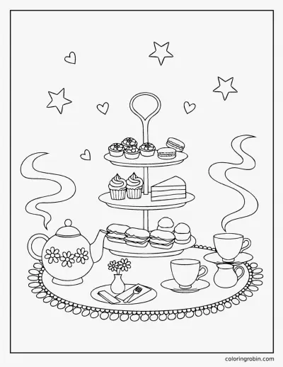 Afternoon Tea coloring page