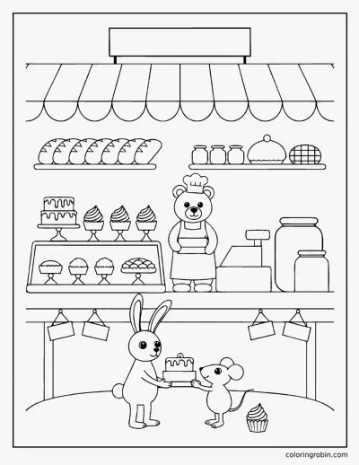 Bakery Counter coloring page