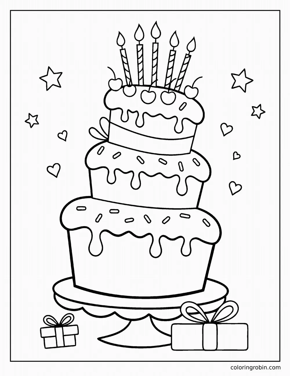 Big Birthday Cake coloring page