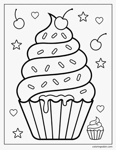 Big Cupcake coloring page