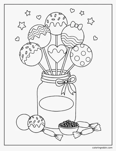 Cake Pops coloring page