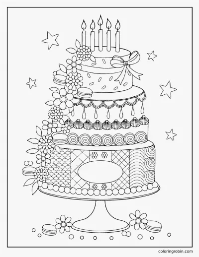 Celebration Cake coloring page