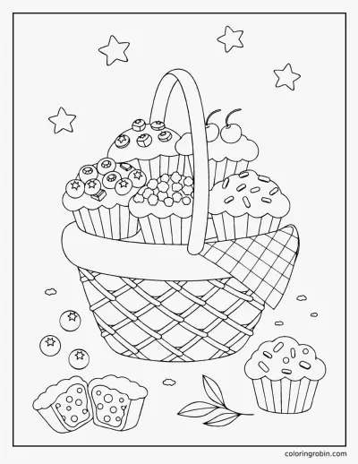 Muffin Basket coloring page