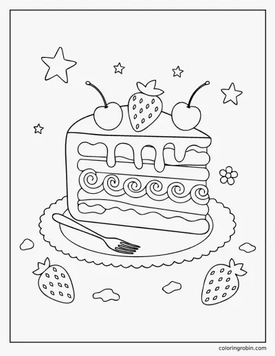Slice of Layer Cake coloring page