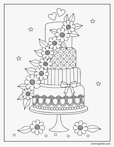 Wedding Cake coloring page
