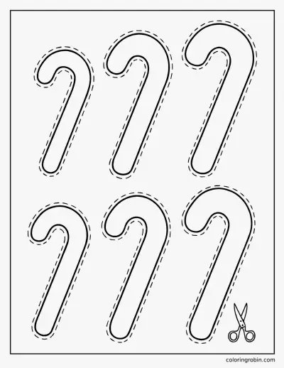 Candy Cane Templates to Cut Out coloring page