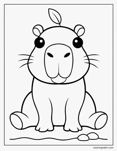 Baby Capybara coloring page