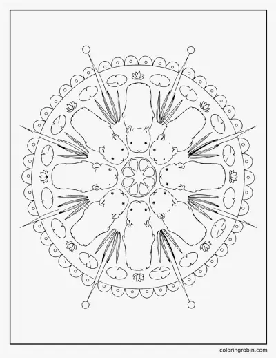 Capybara Mandala coloring page