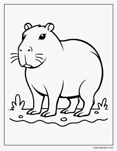One Big Capybara coloring page