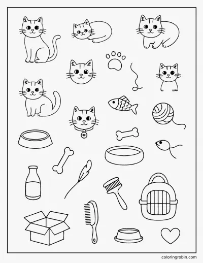 Cat Doodle Page coloring page