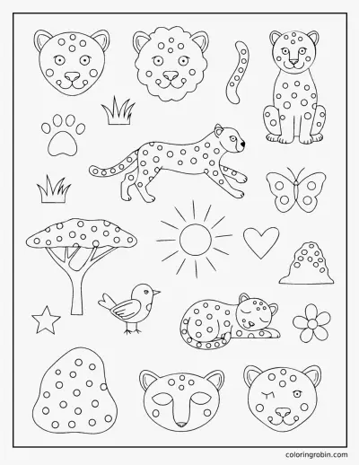 Cheetah Doodle Page coloring page