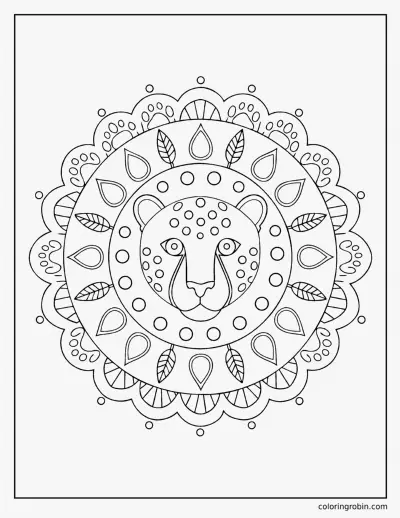 Cheetah Mandala coloring page