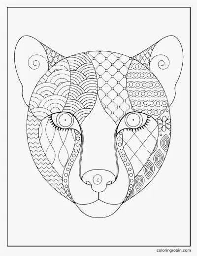 Patterned Cheetah coloring page