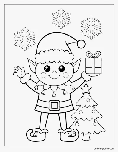 Cute Elf coloring page