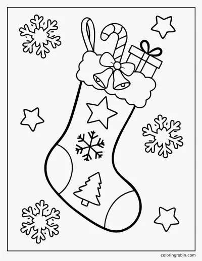 Big Christmas Stocking coloring page