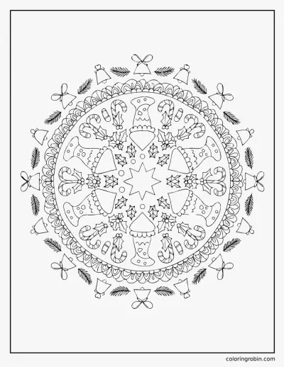 Christmas Stocking Mandala coloring page