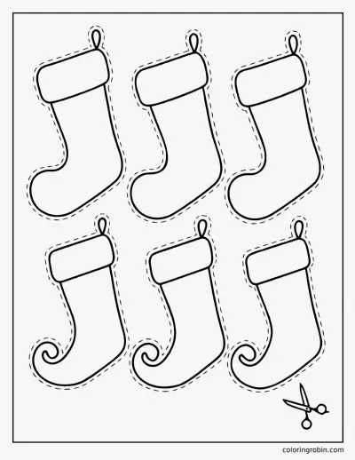 Christmas Stocking Templates to Cut Out coloring page