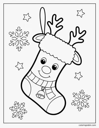 Reindeer Stocking coloring page