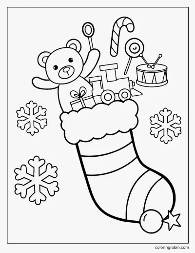 Stocking Full of Toys coloring page