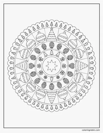 Christmas Tree Mandala coloring page