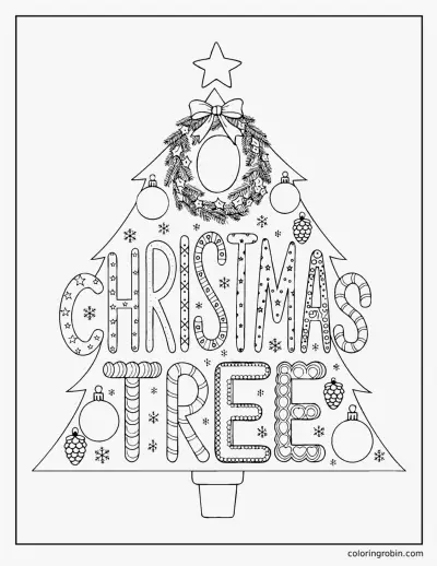 O Christmas Tree Lettering coloring page