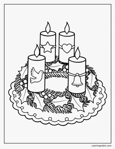 Advent Wreath coloring page