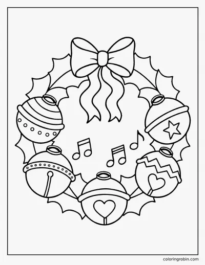 Jingle Bell Wreath coloring page