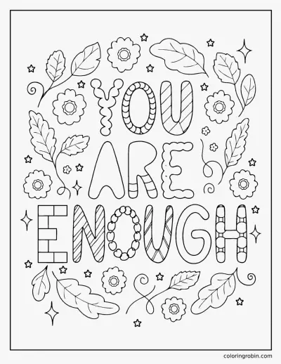 Affirmation Lettering coloring page