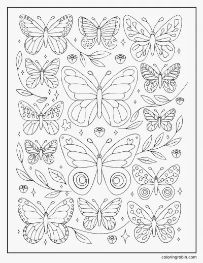 Butterfly Drift coloring page
