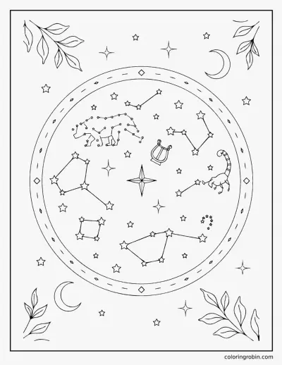 Constellation Map coloring page