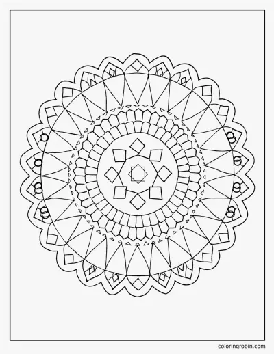 Geometric Mandala coloring page